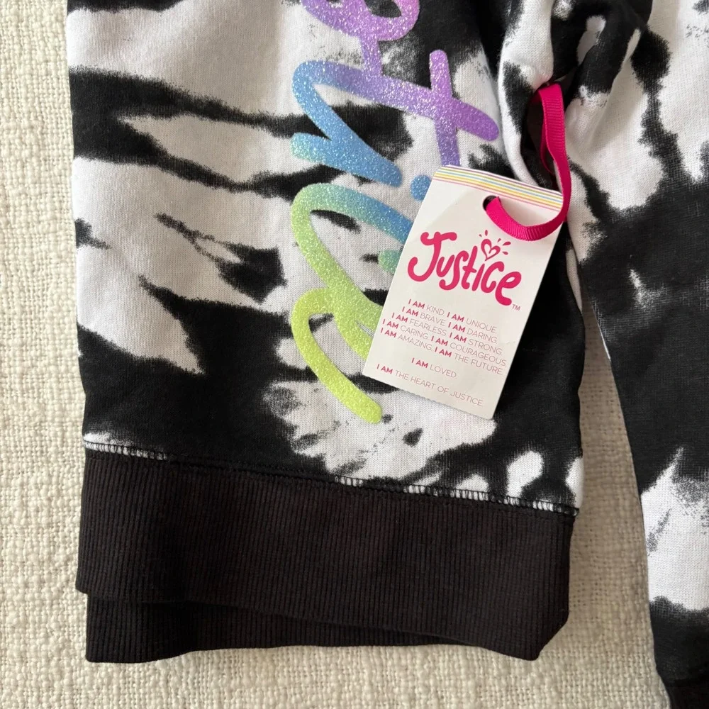 Justice Girls 3pc Set Tie Dye Hoodie Camo Splatter Tribal Leggings XS 5/6 NWT